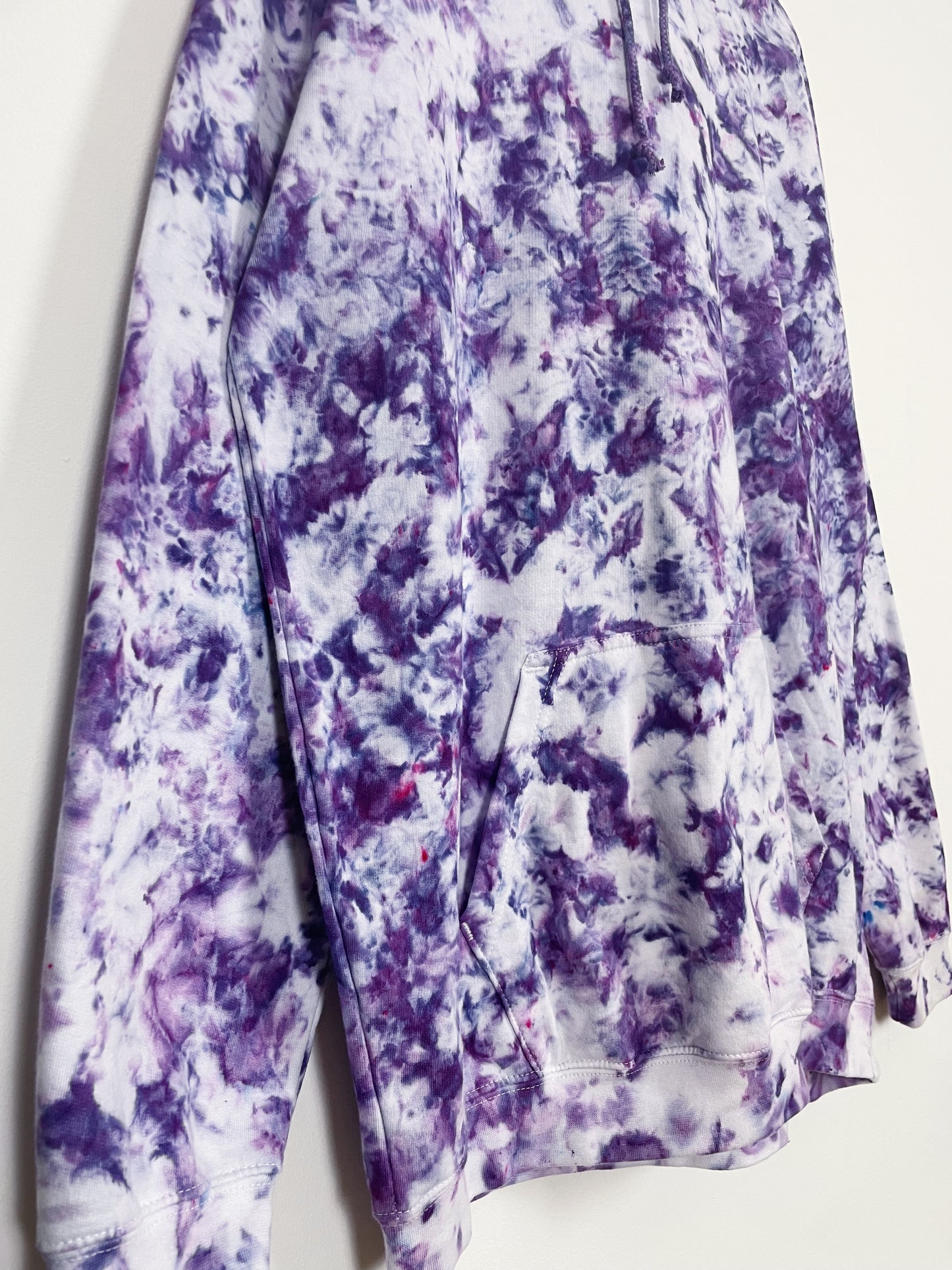XXL | Ice Dye Purple Hand Dyed Pullover Hoodie