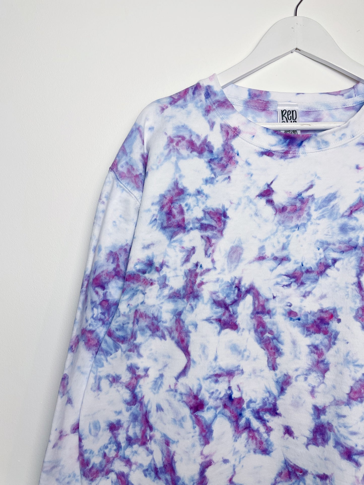 XL| Ice Dye Lilac Hand Dyed Sweatshirt