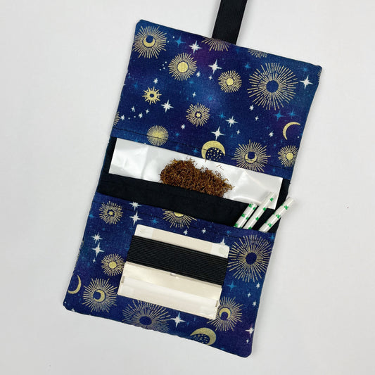 Handmade Tobacco Pouch | Celestial Print Rolling Tobacco Storage Holder