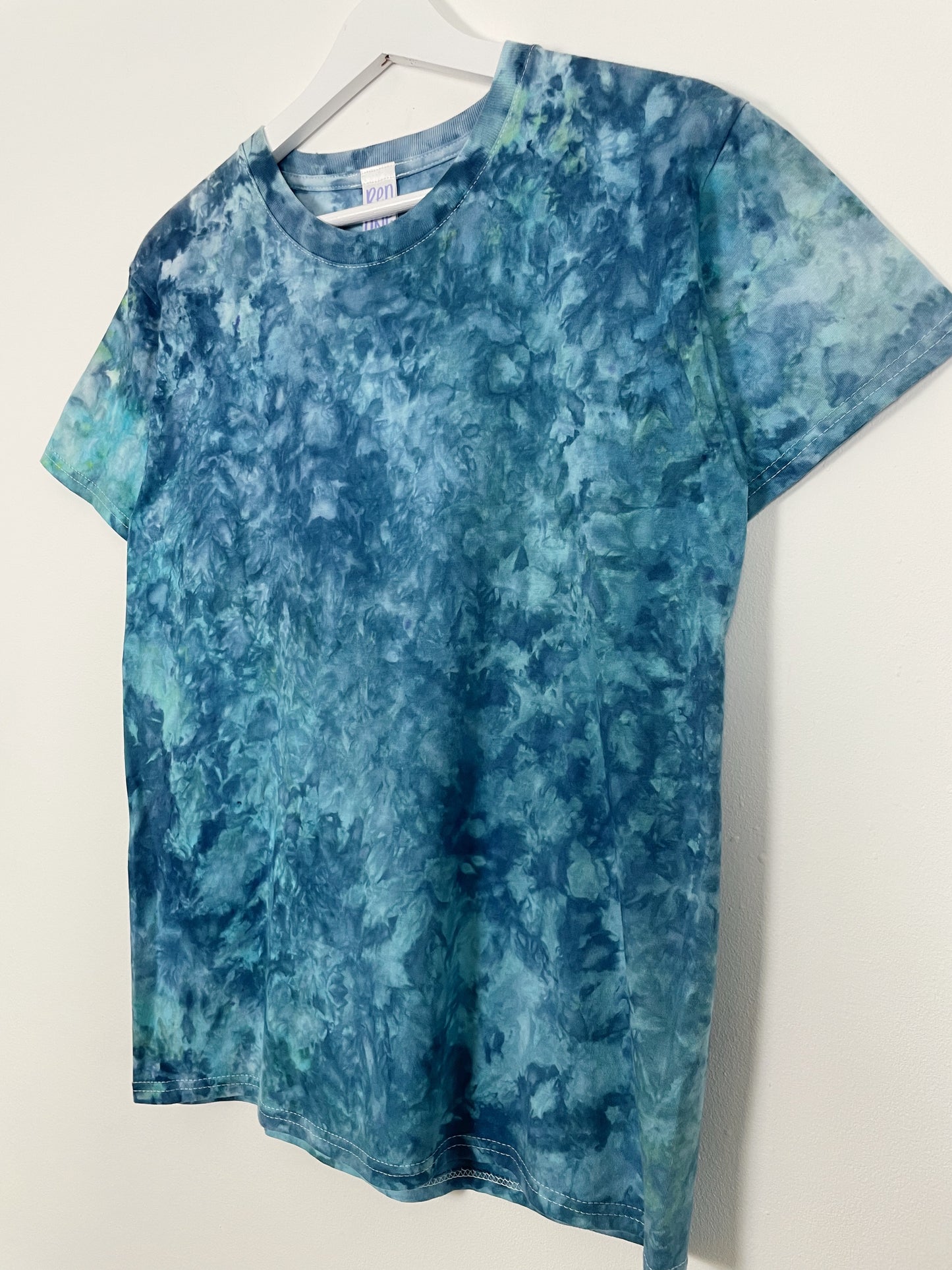 S | Ice Dye Ocean Blue Hand Ice Tie Dye T-Shirt