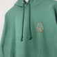 M | Mushroom Hoodie Green Hand Embroidered | Minor Display Damage
