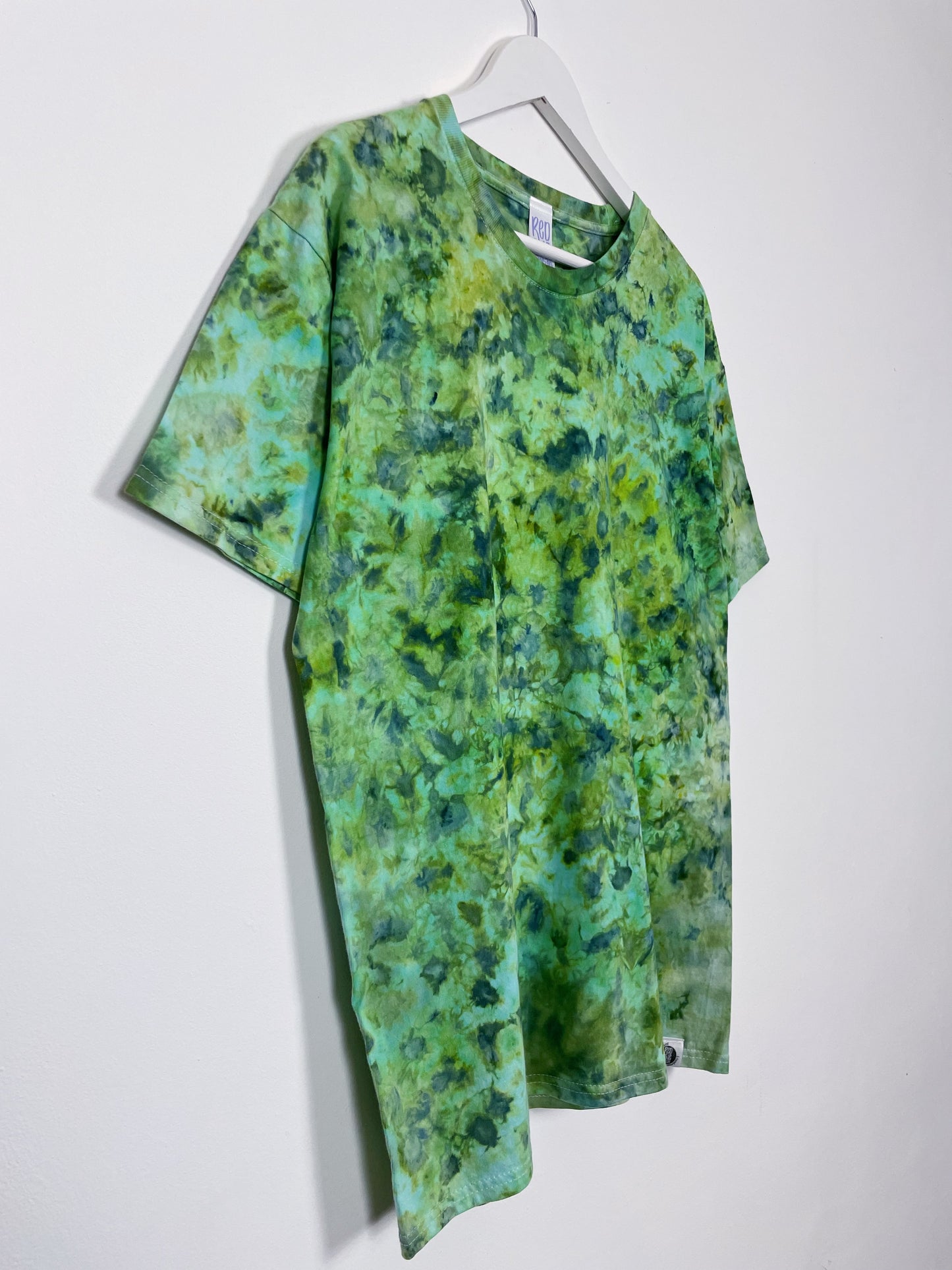 L | Ice Dye Green Hand Dyed Ice Tie Dye T-Shirt