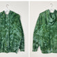 Ice Dye Dark Green Hand Dyed Zip Up Hoodie