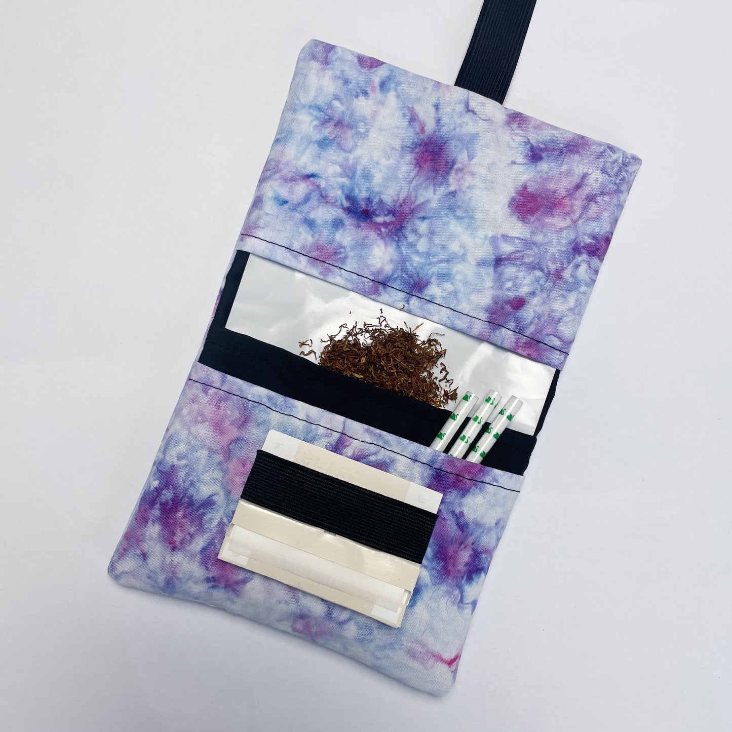 Handmade Ice Dye Tobacco Pouch | Lilac Tobacco Storage Cover