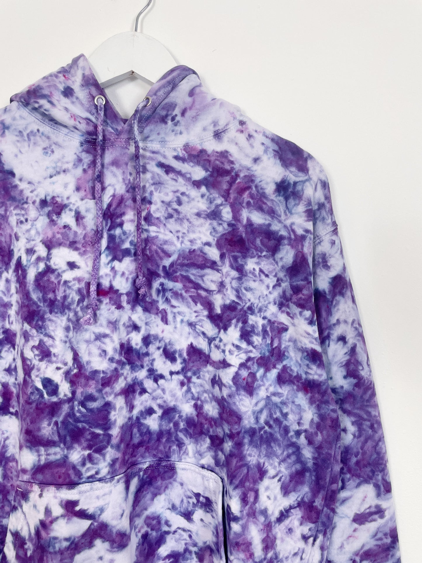 M | Ice Dye Purple Hand Dyed Pullover Hoodie