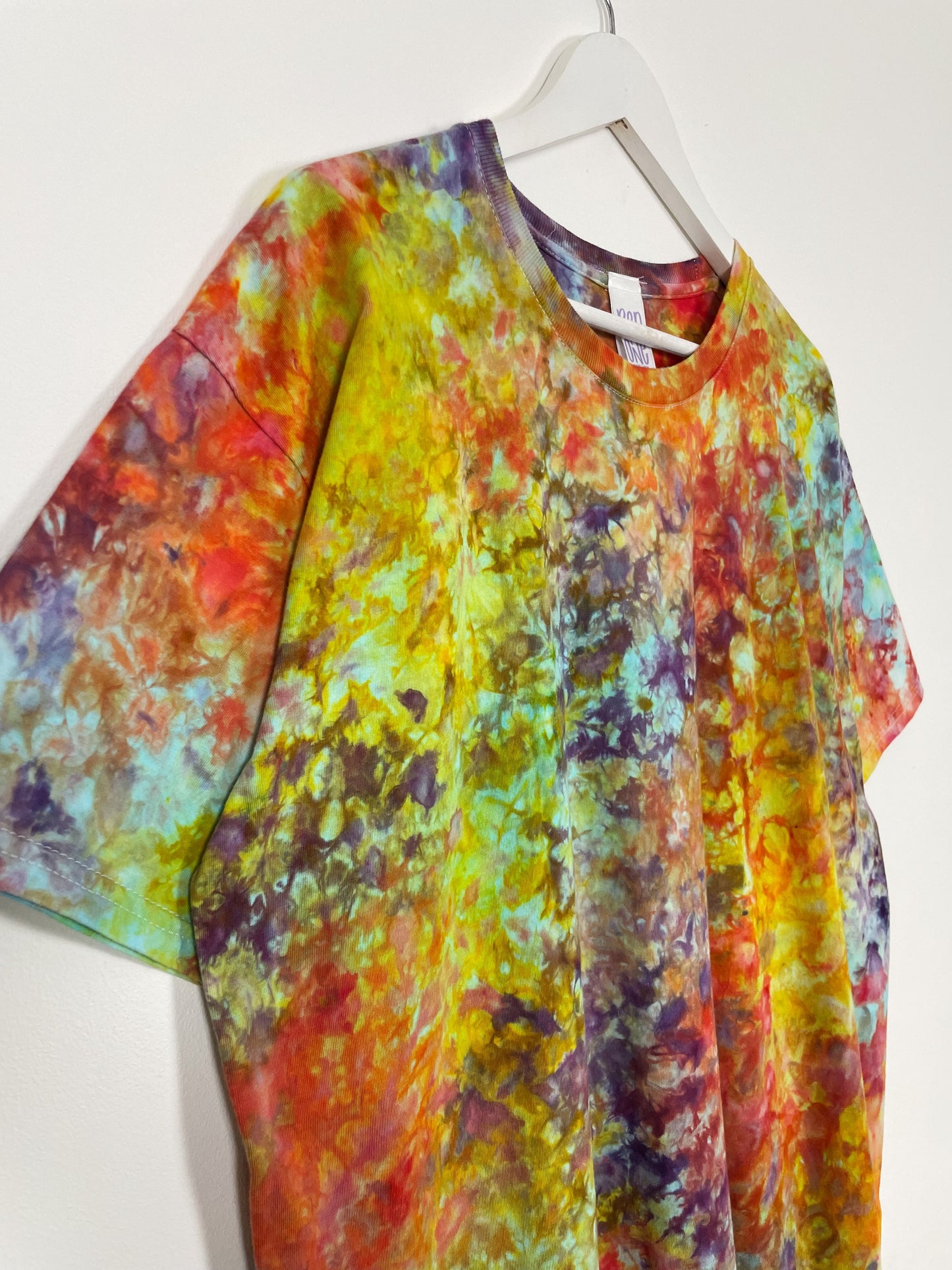 XL | Ice Dye Rainbow Multicolour Hand Dyed Ice Tie Dye T-Shirt