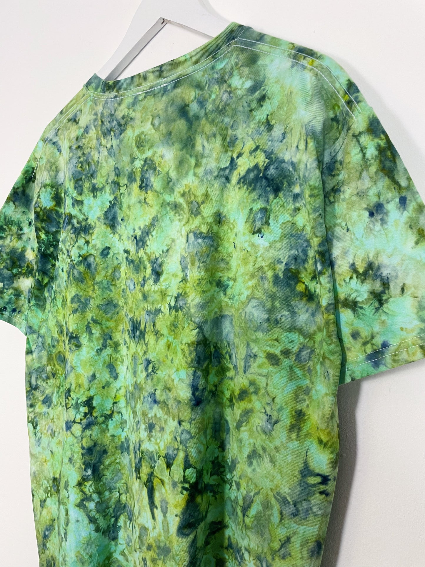 L | Ice Dye Green Hand Dyed Ice Tie Dye T-Shirt