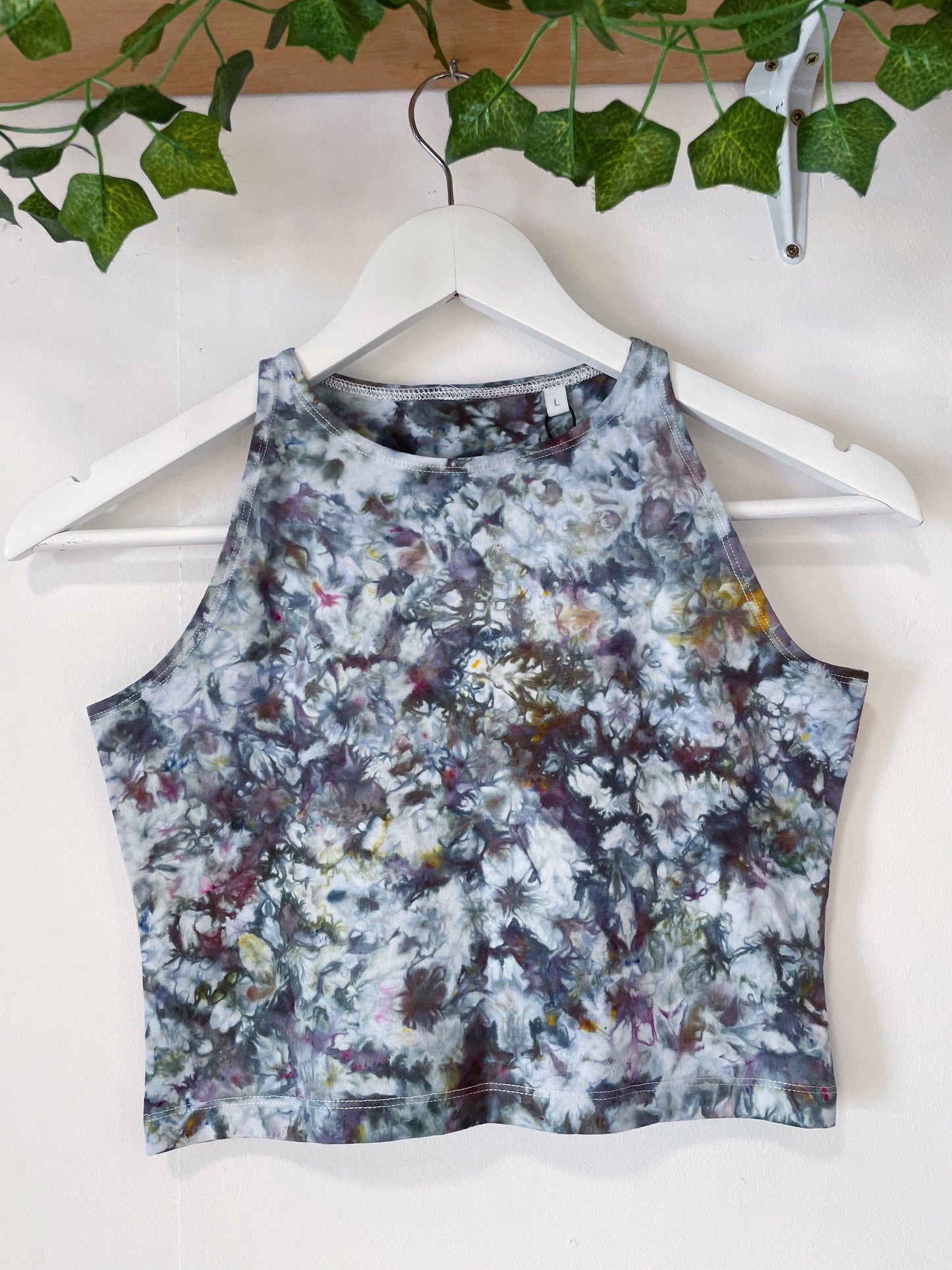 Ice Dye Cosmic Black Crop Vest