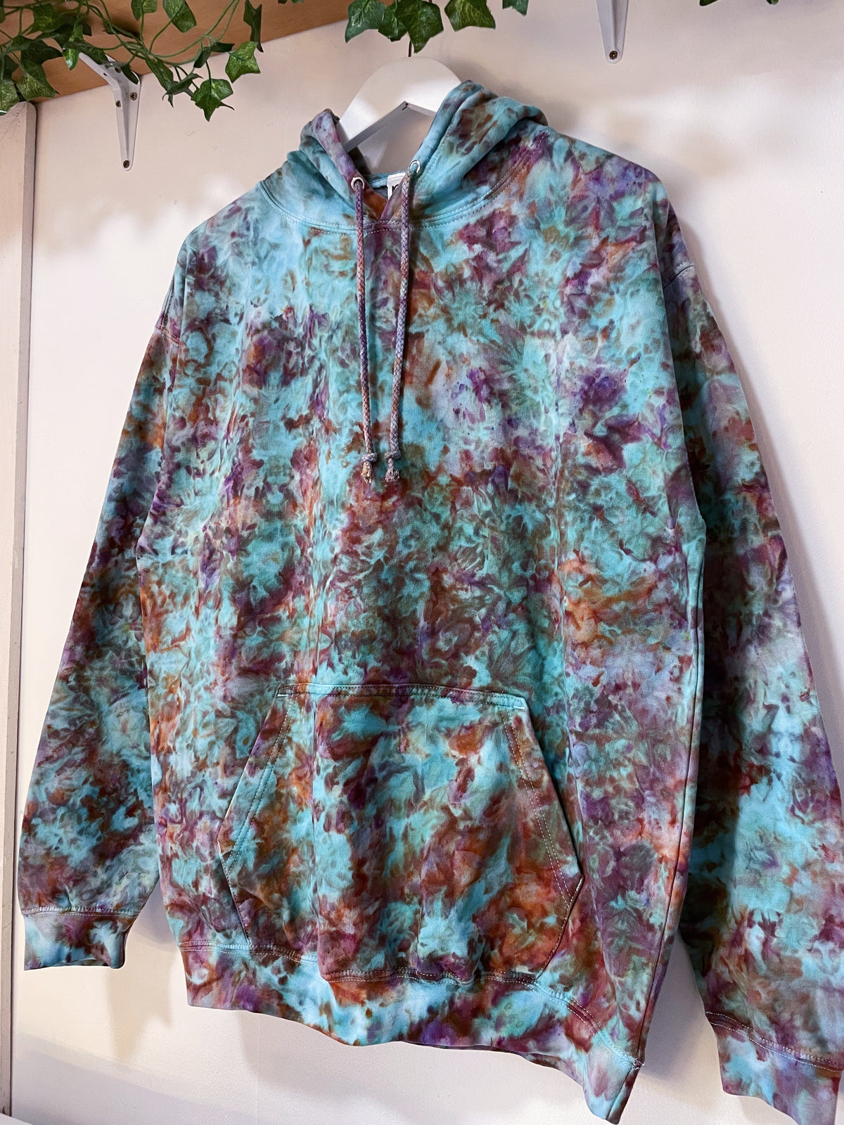 L | Ice Dye Hand Dyed Pullover Hoodie