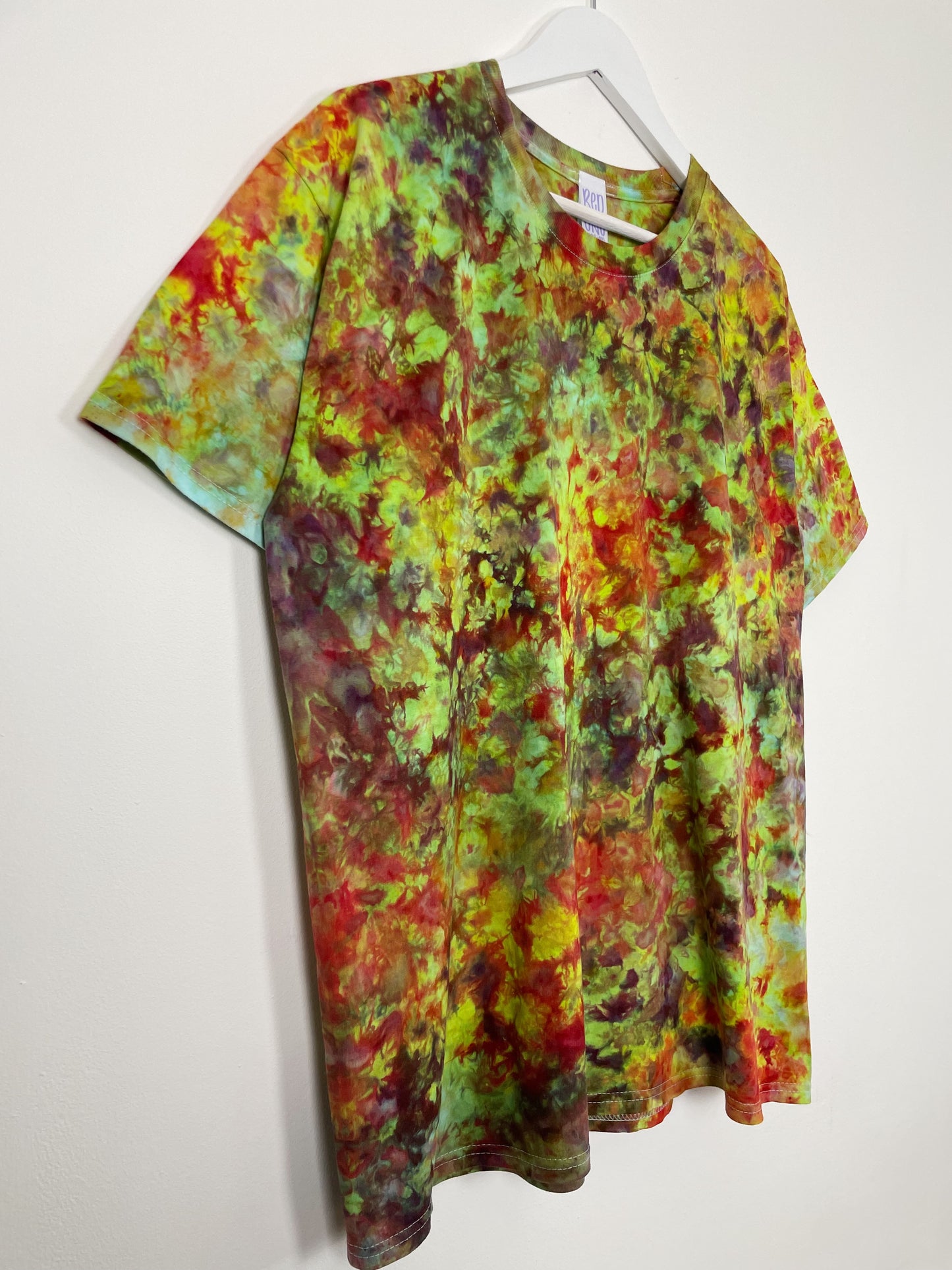 XL | Ice Dye Rainbow Multicolour Hand Dyed Ice Tie Dye T-Shirt