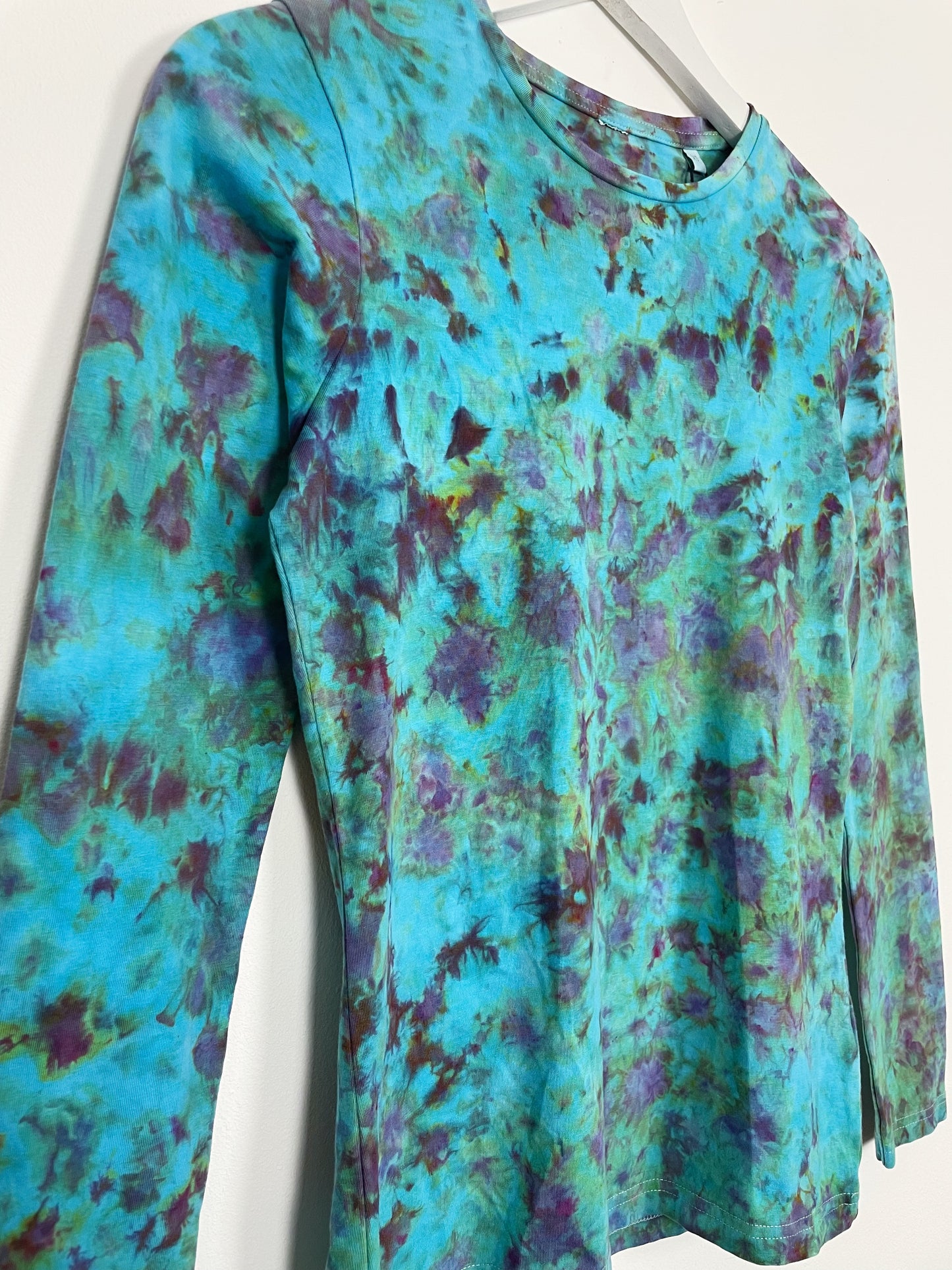 Ice Dye Longsleeve Top Blue Purple Green