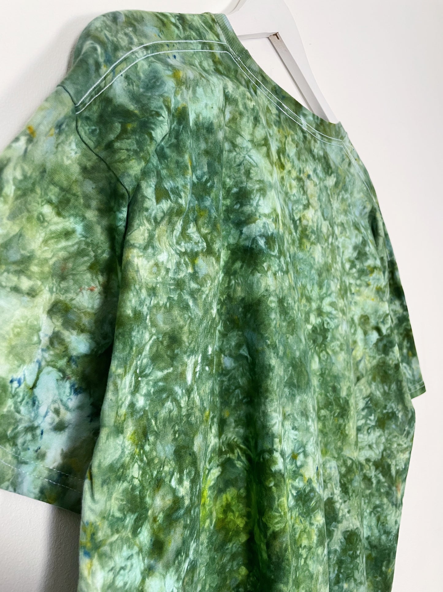 XL | Ice Dye Dark Green Hand Dyed Ice Tie Dye T-Shirt