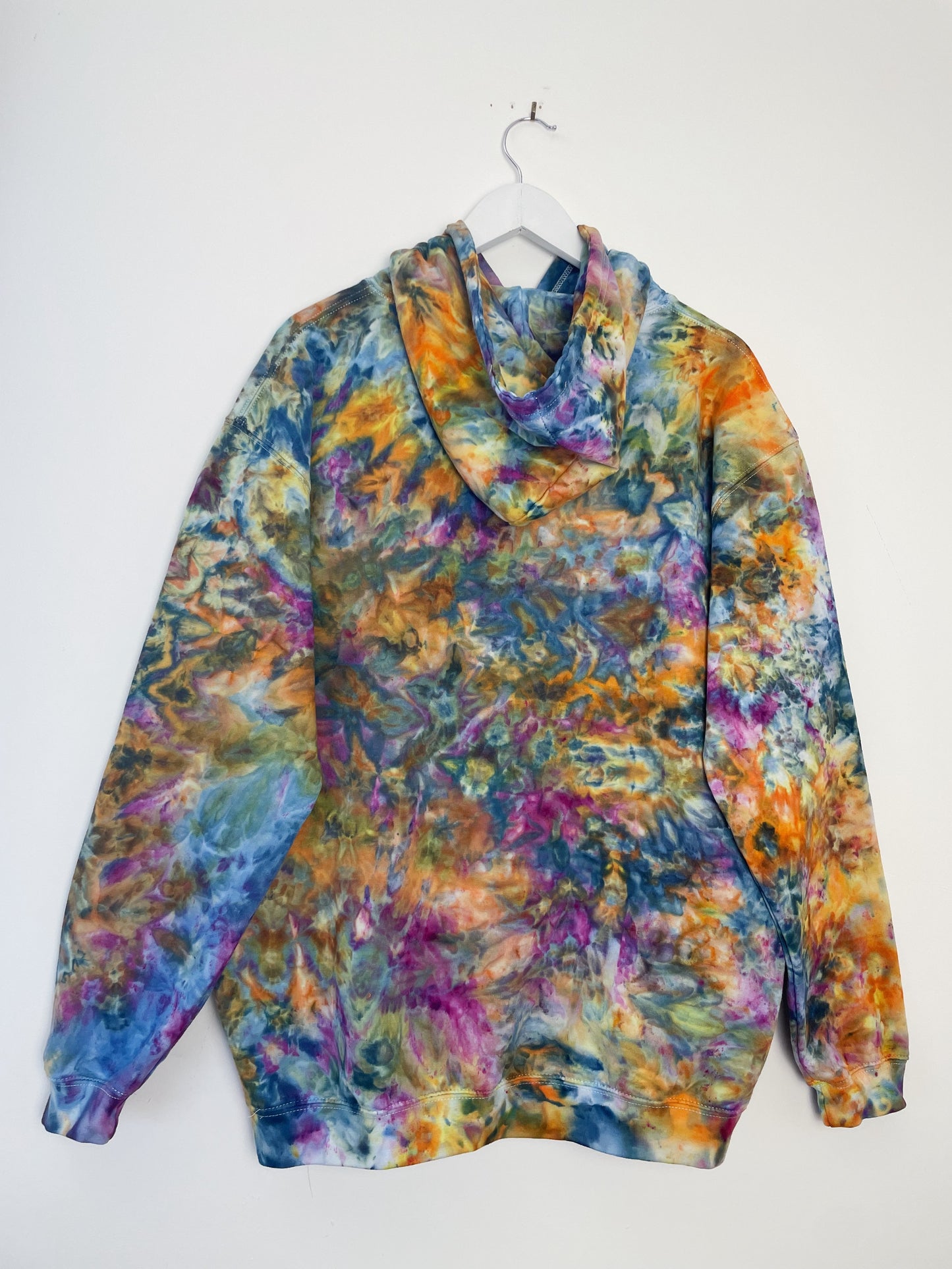 XL | Ice Dye Blue Sunrise Hand Dyed Pullover Hoodie