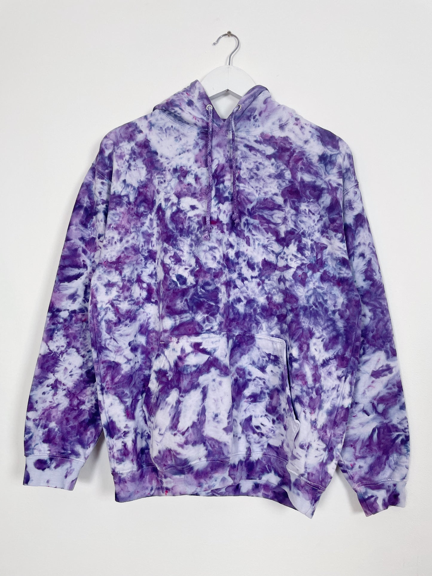 M | Ice Dye Purple Hand Dyed Pullover Hoodie