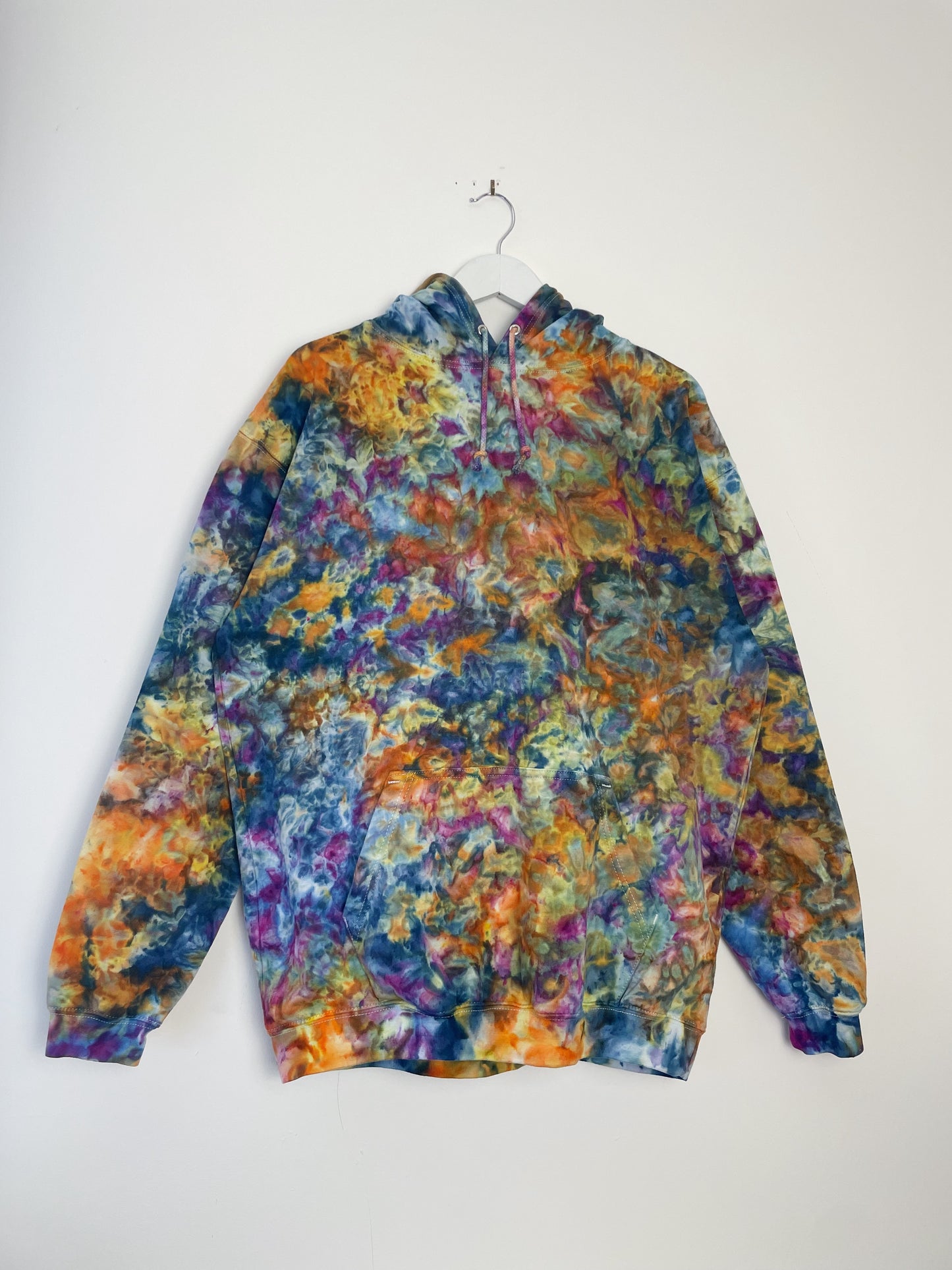XL | Ice Dye Blue Sunrise Hand Dyed Pullover Hoodie