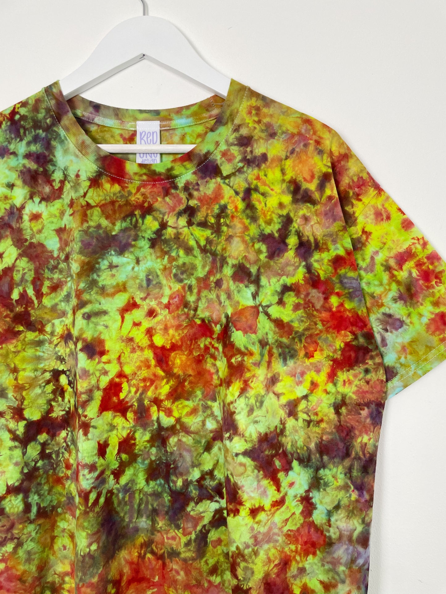 XL | Ice Dye Rainbow Multicolour Hand Dyed Ice Tie Dye T-Shirt