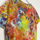 S | Ice Dye Rainbow Multicolour Hand Dyed Ice Tie Dye T-Shirt