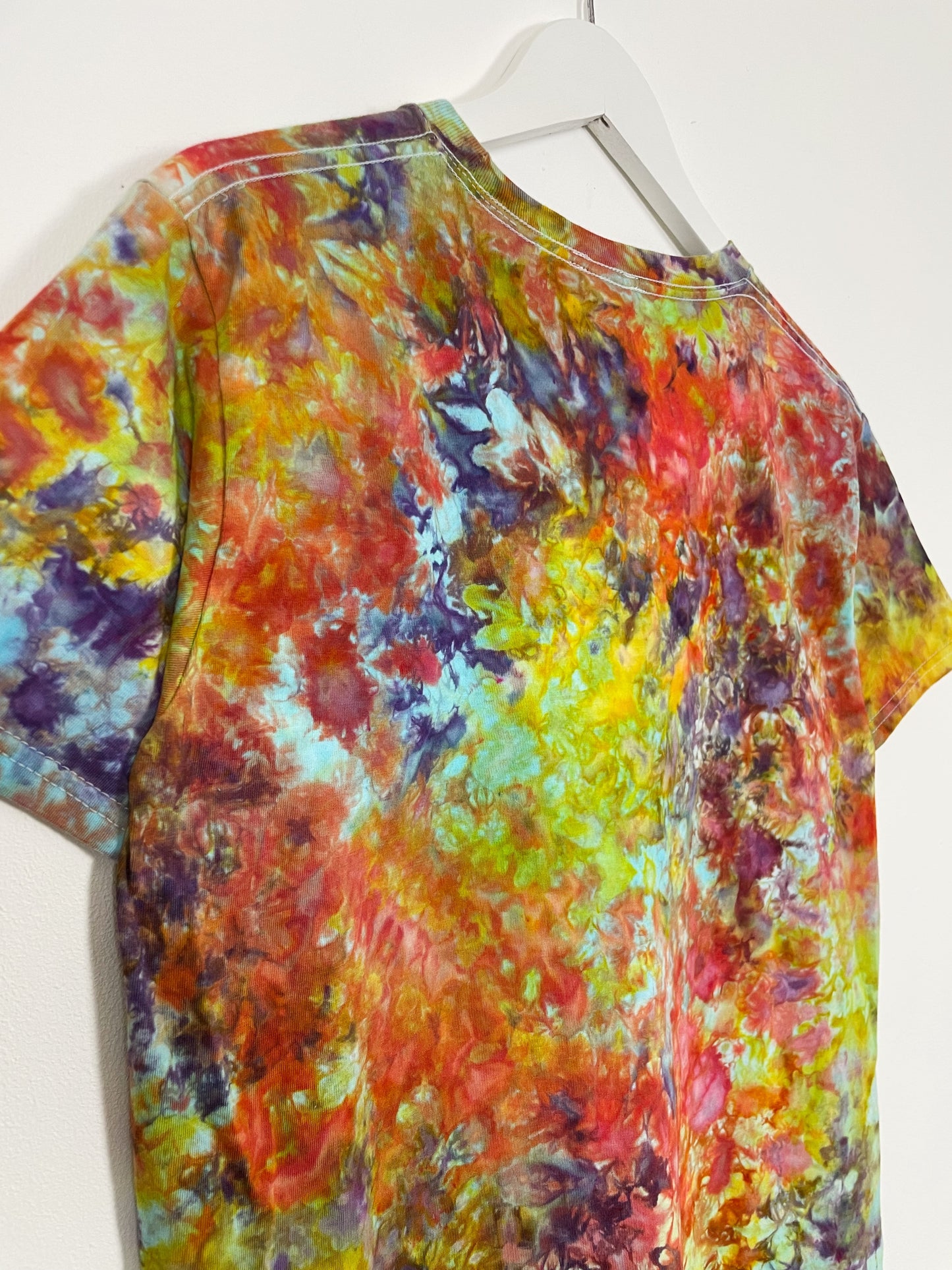 S | Ice Dye Rainbow Multicolour Hand Dyed Ice Tie Dye T-Shirt