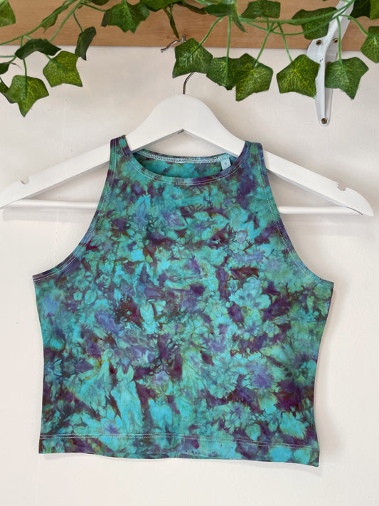 Ice Dye Blue/Purple/Green Crop Vest