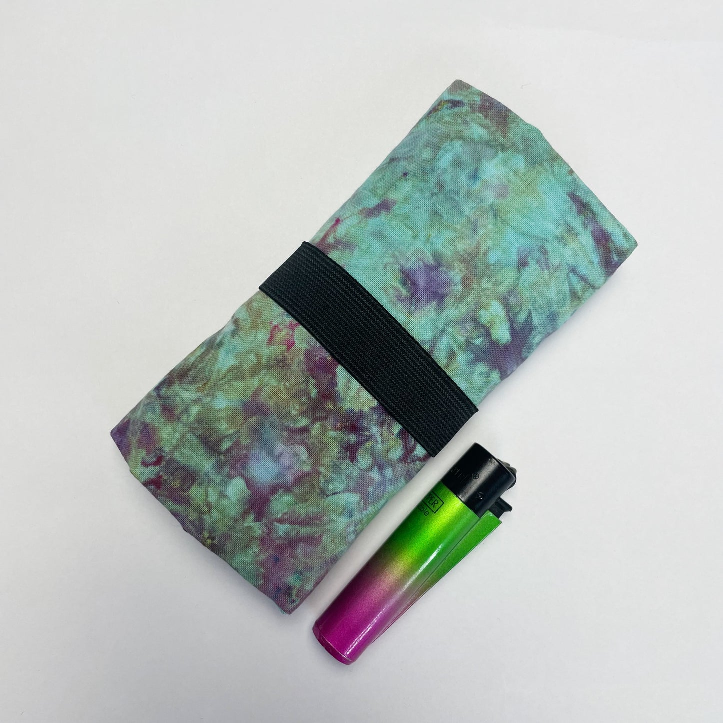 Handmade Purple, Blue and Green Ice Dyed Tobacco Pouch