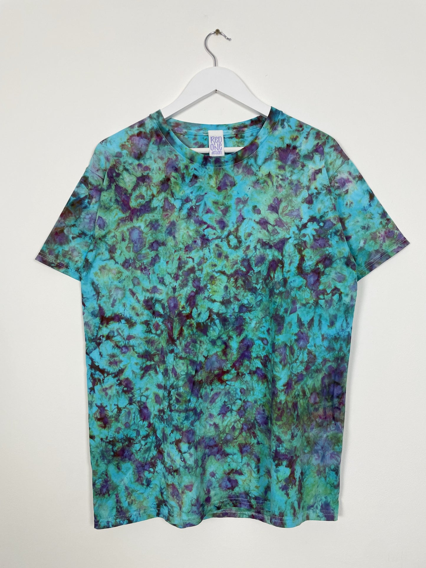 L | Blue Purple Ice Dye Hand Dyed T-Shirt