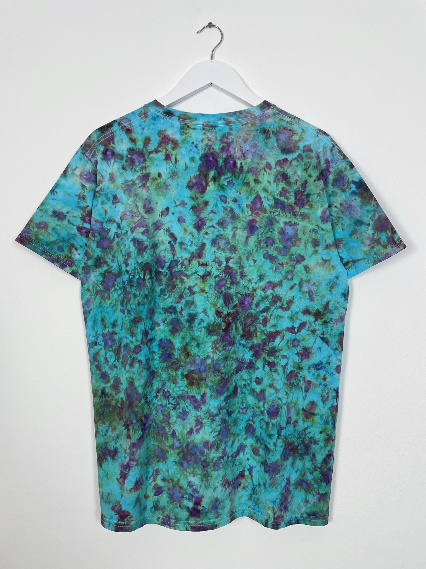 L | Blue Purple Ice Dye Hand Dyed T-Shirt