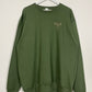 XL | Green Toadstool Mushroom Hand Embroidered Sweatshirt | Minor Fault