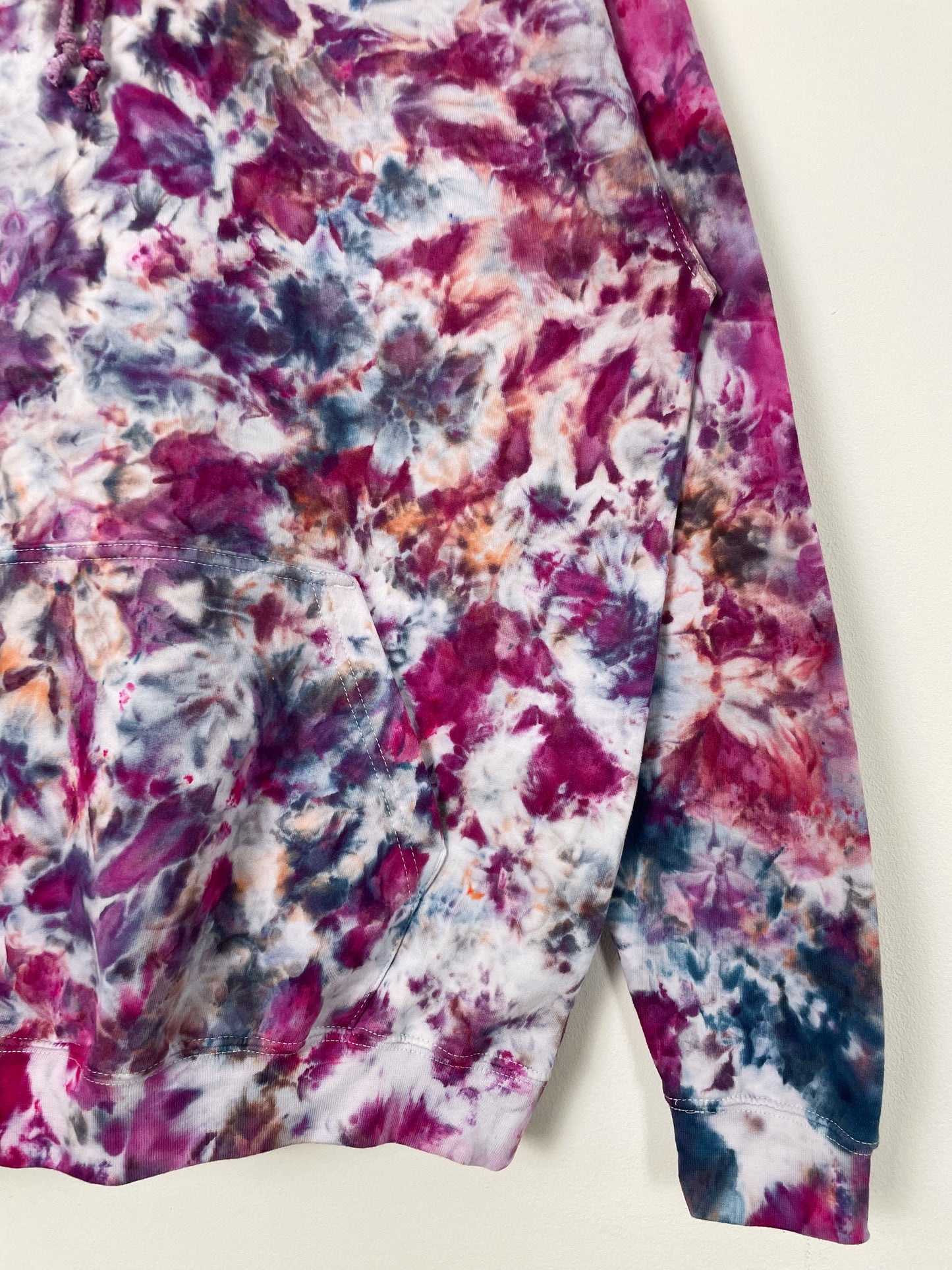 L | Ice Dye Berry Storm Hand Dyed Pullover Hoodie