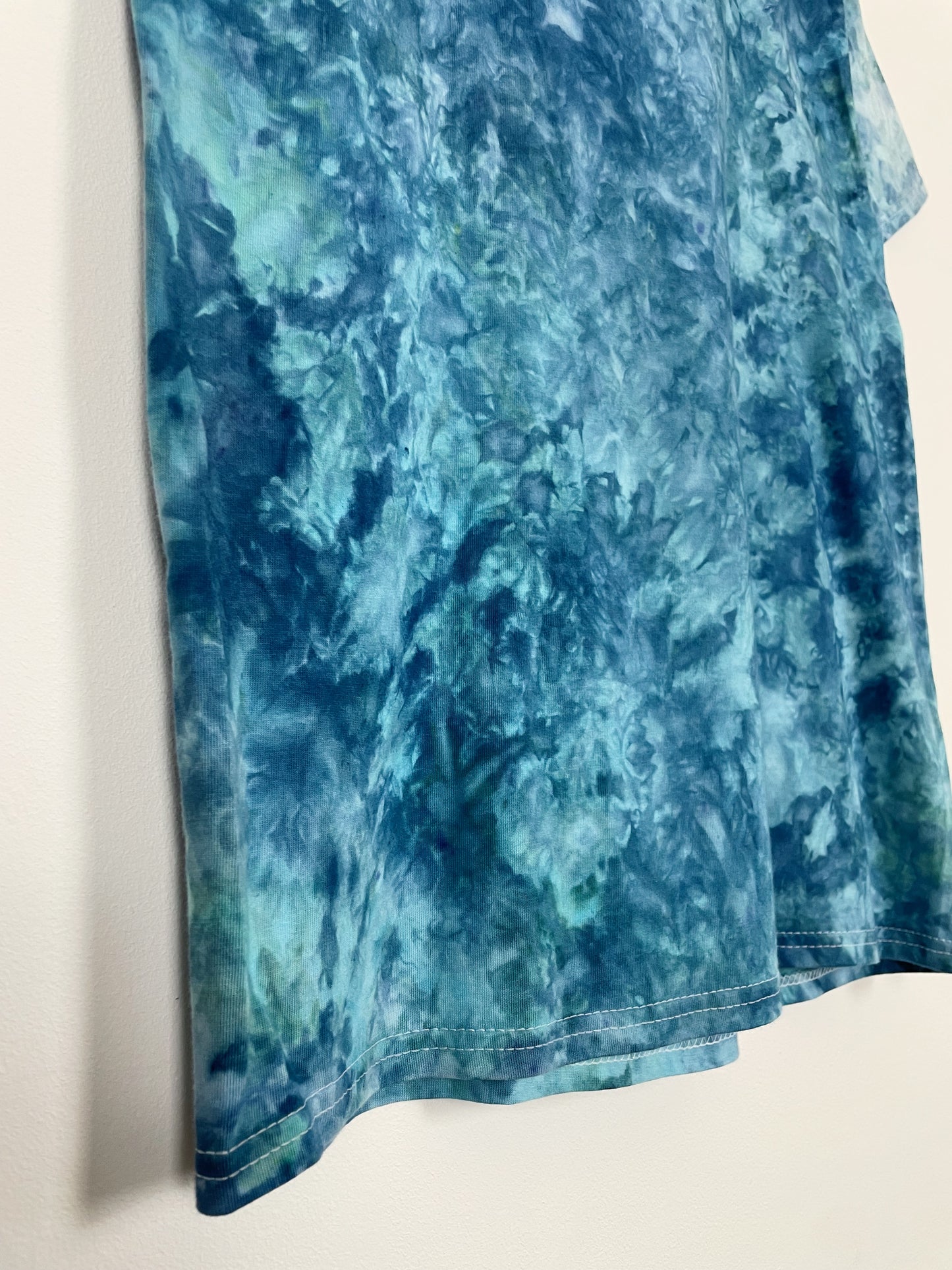 S | Ice Dye Ocean Blue Hand Ice Tie Dye T-Shirt