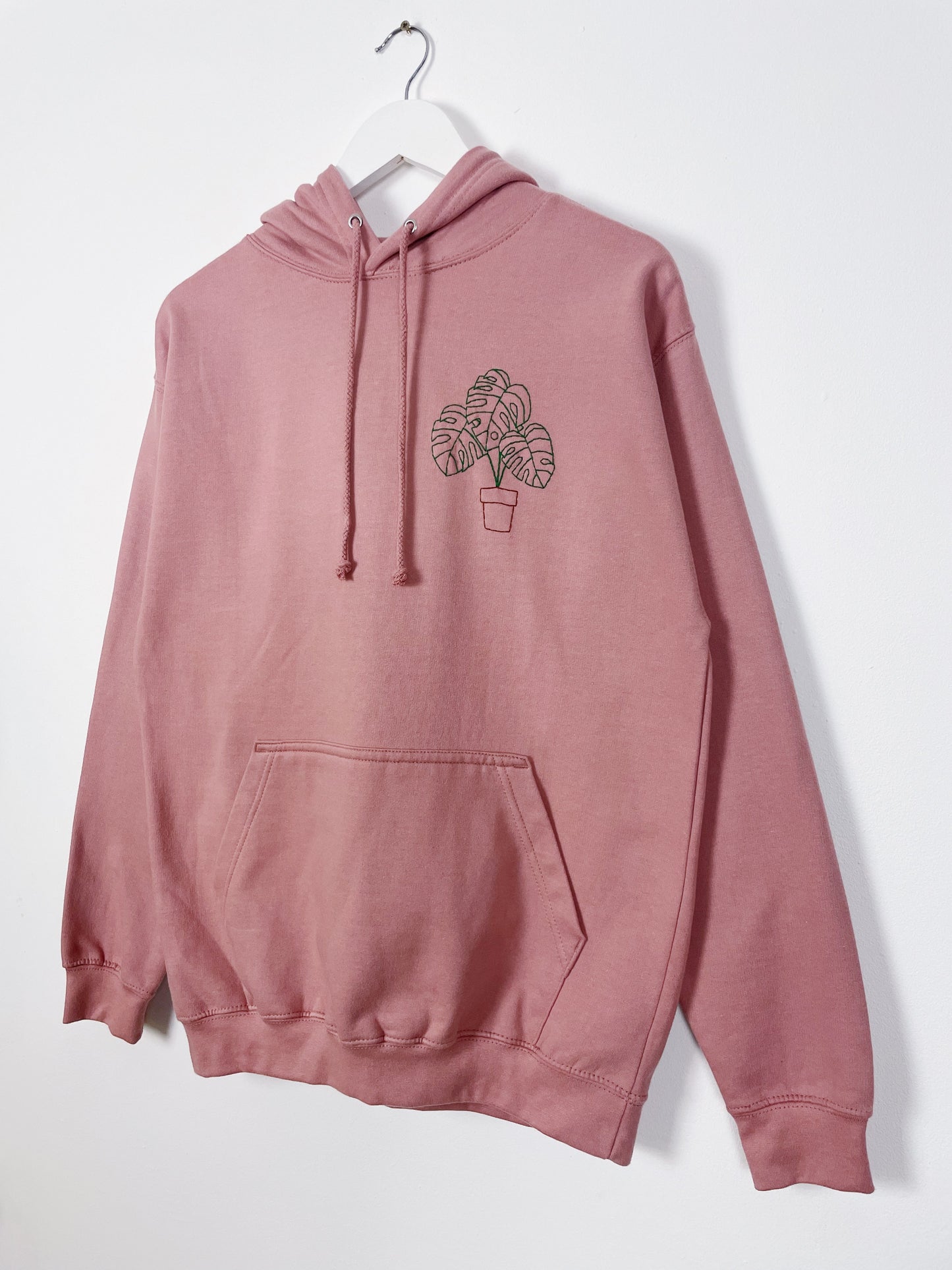 Monstera Deliciosa - Hand Embroidered Unisex Hoodie