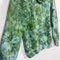 S | Ice Dye Dark Green Hand Dyed Pullover Hoodie
