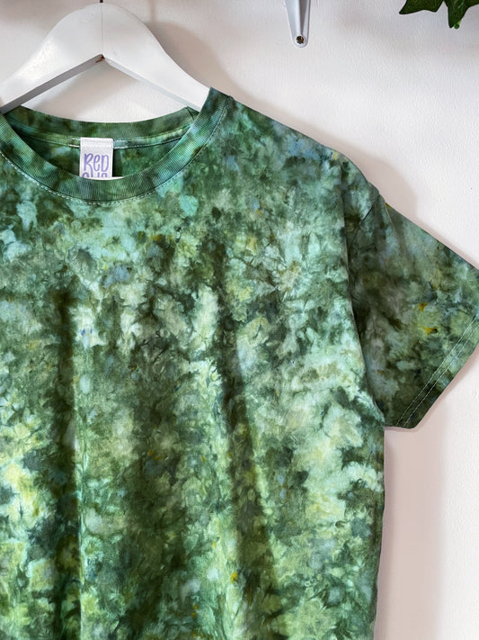 M | Ice Dye Dark Green Hand Dyed Ice Tie Dye T-Shirt