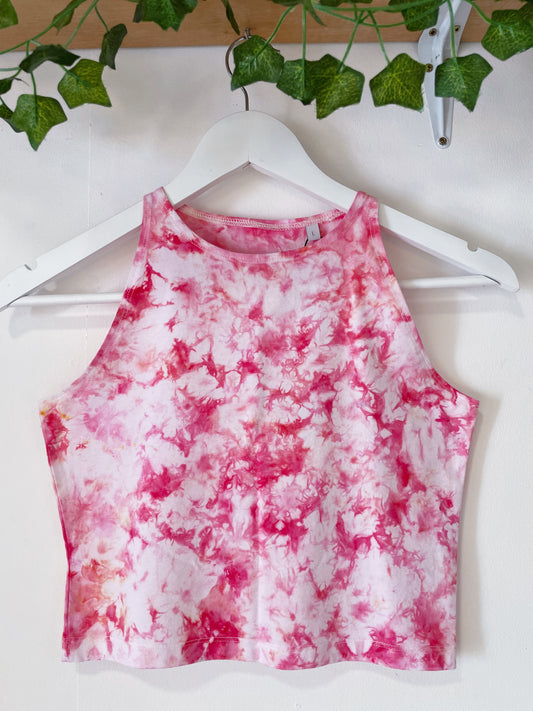 Ice Dye Pink Crop Vest