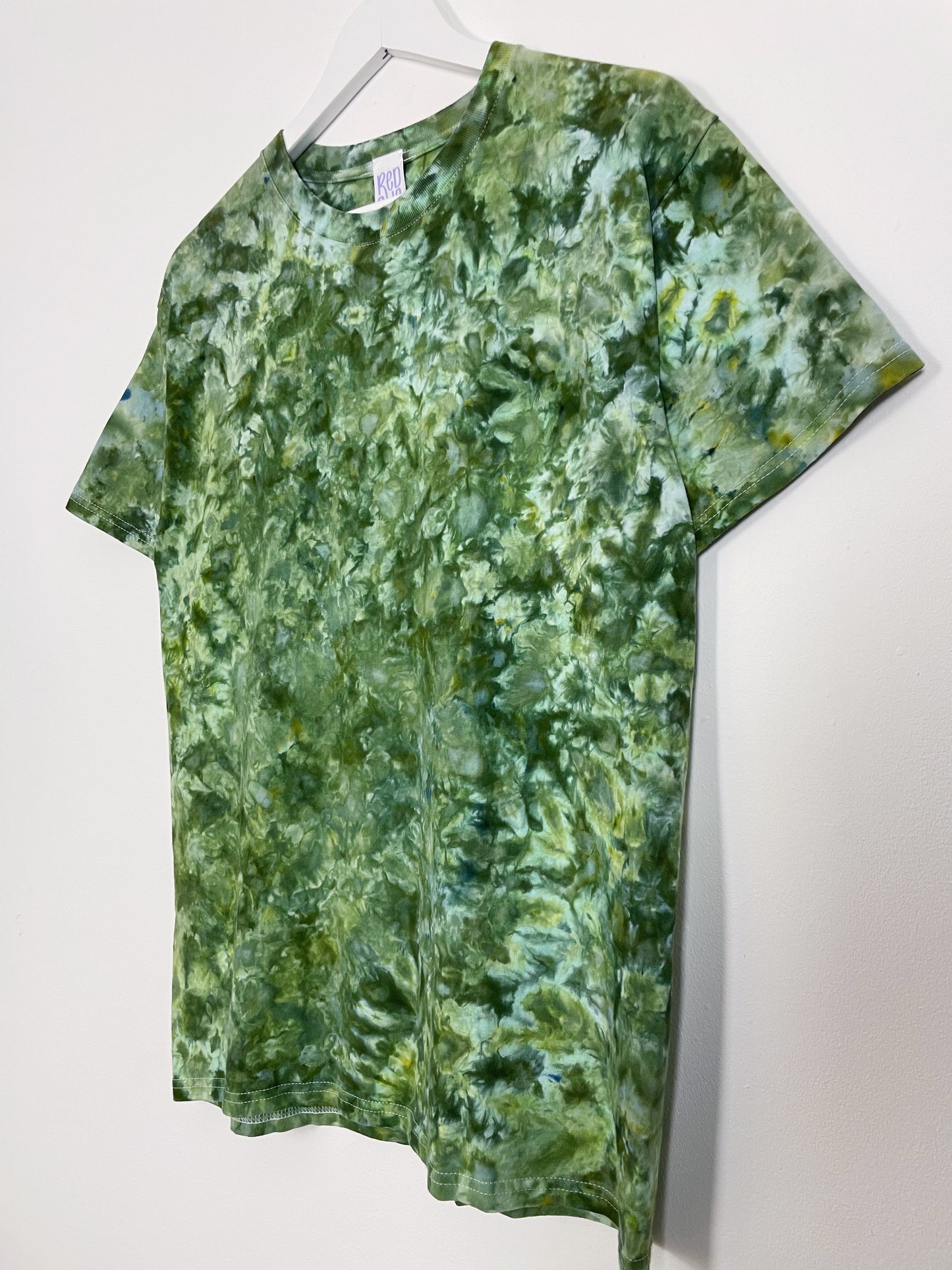 M | Ice Dye Dark Green Hand Dyed Ice Tie Dye T-Shirt