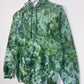 S | Ice Dye Dark Green Hand Dyed Pullover Hoodie