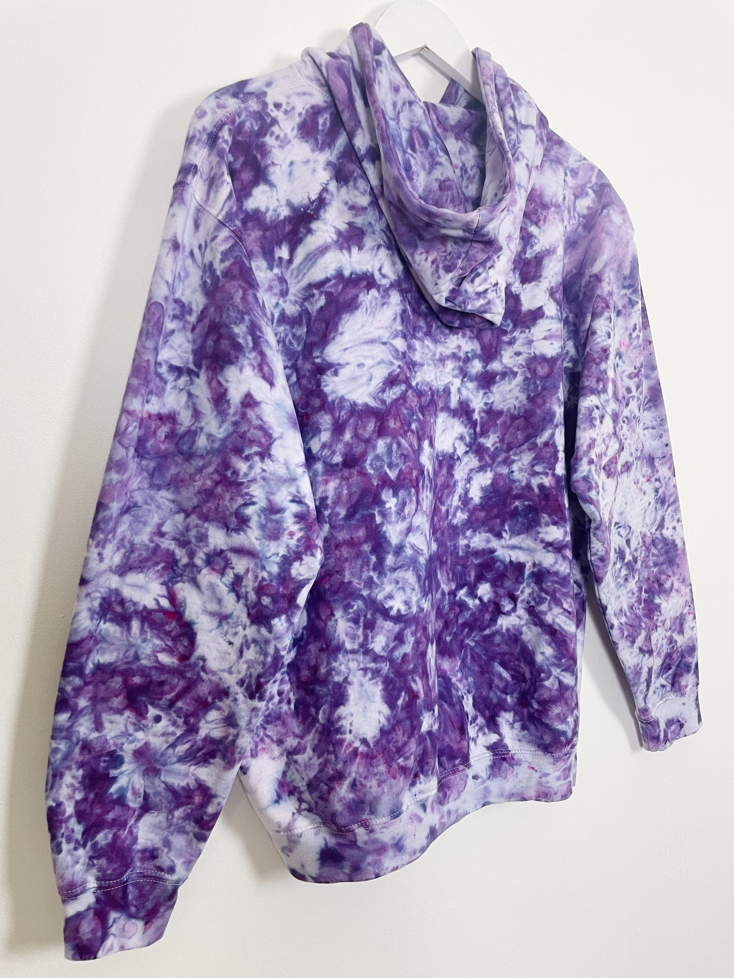 M | Ice Dye Purple Hand Dyed Pullover Hoodie