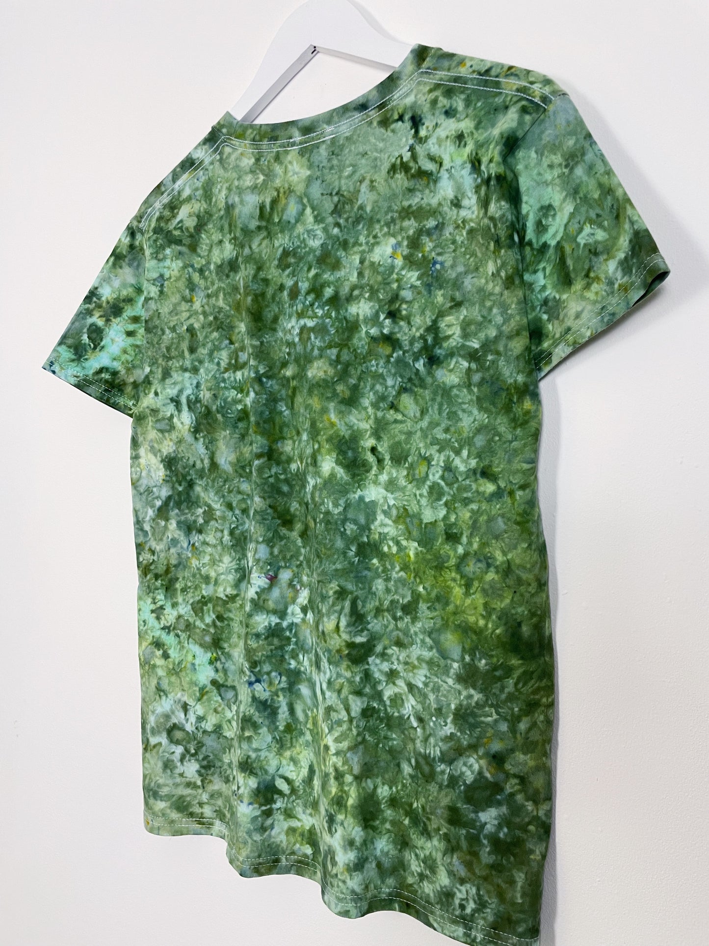 S | Ice Dye Dark Green Hand Dyed Ice Tie Dye T-Shirt