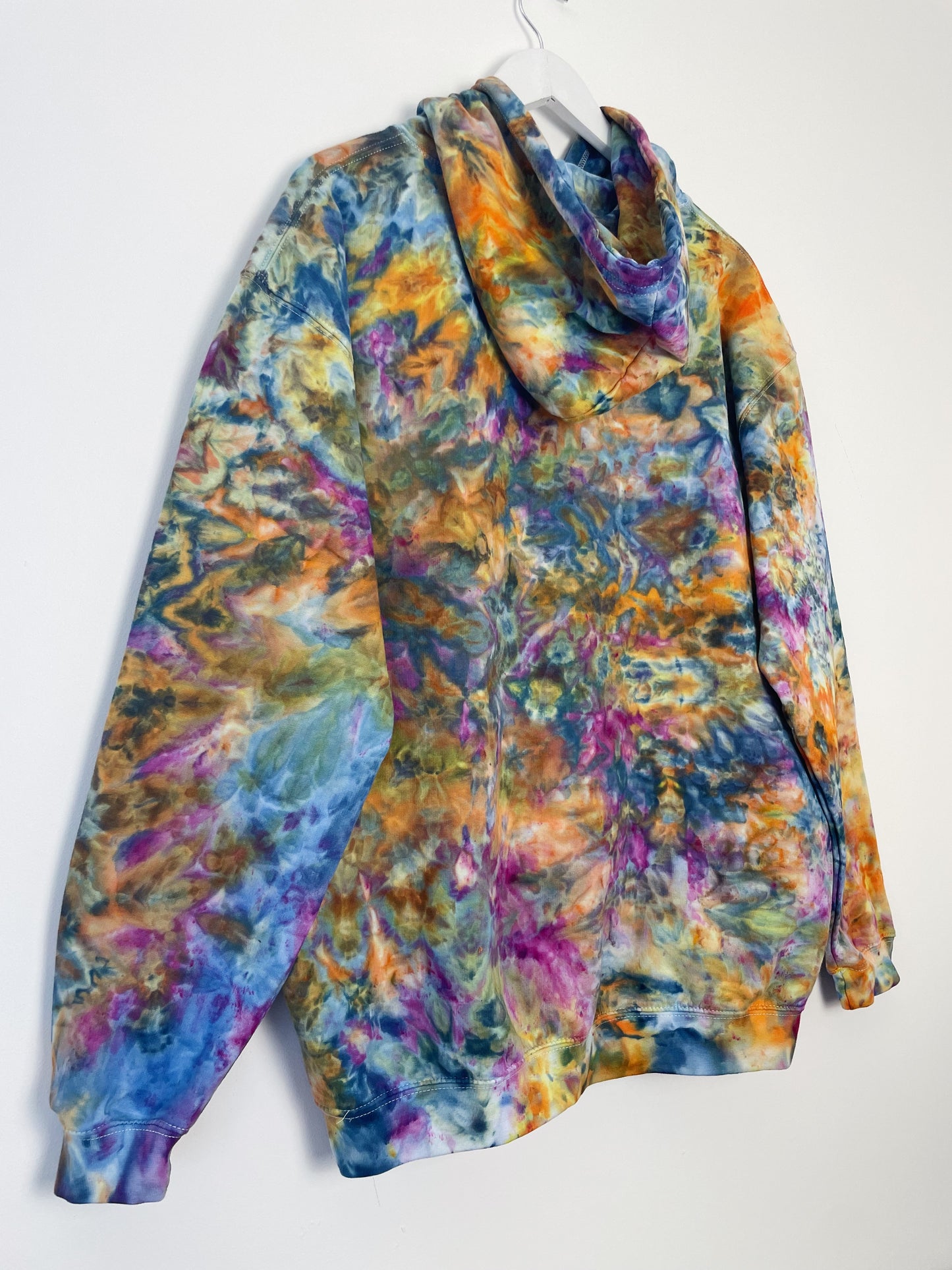 XL | Ice Dye Blue Sunrise Hand Dyed Pullover Hoodie