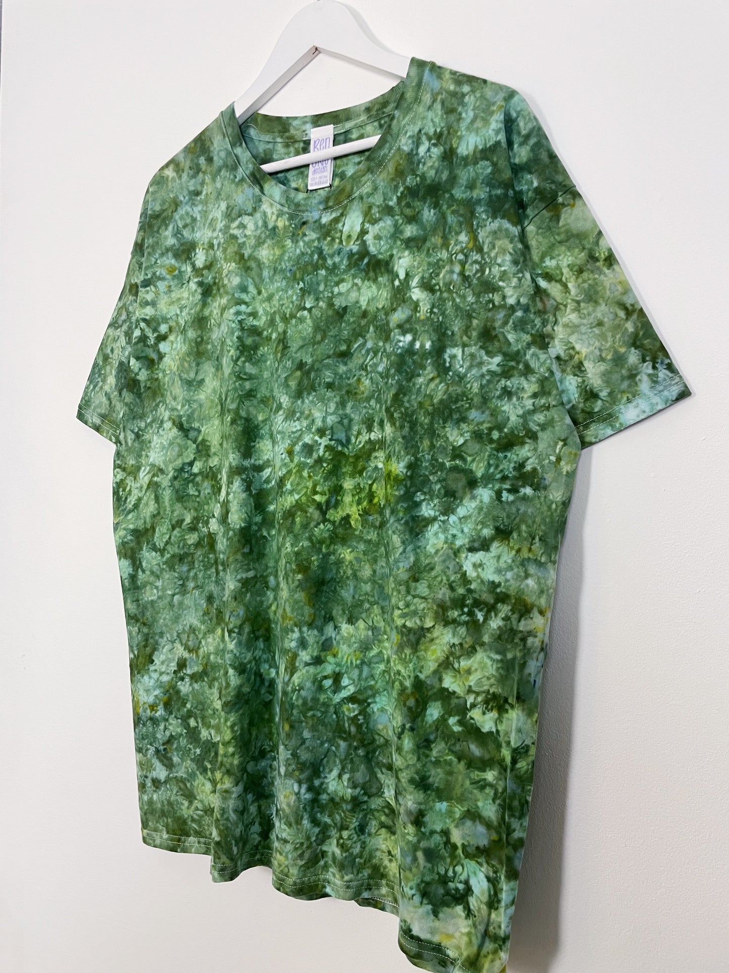 XL | Ice Dye Dark Green Hand Dyed Ice Tie Dye T-Shirt