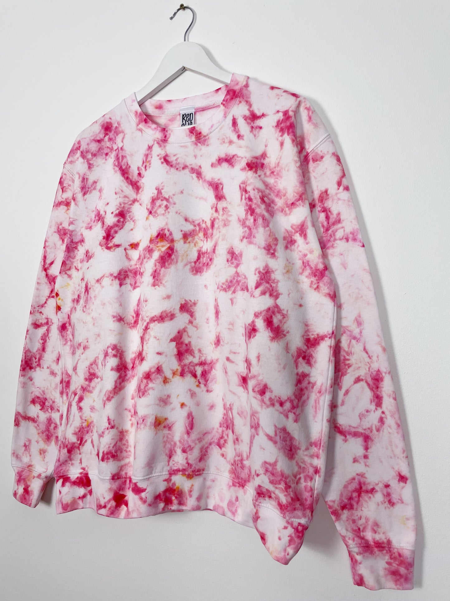 L | Ice Dye Pink Hand Dyed Sweatshirt