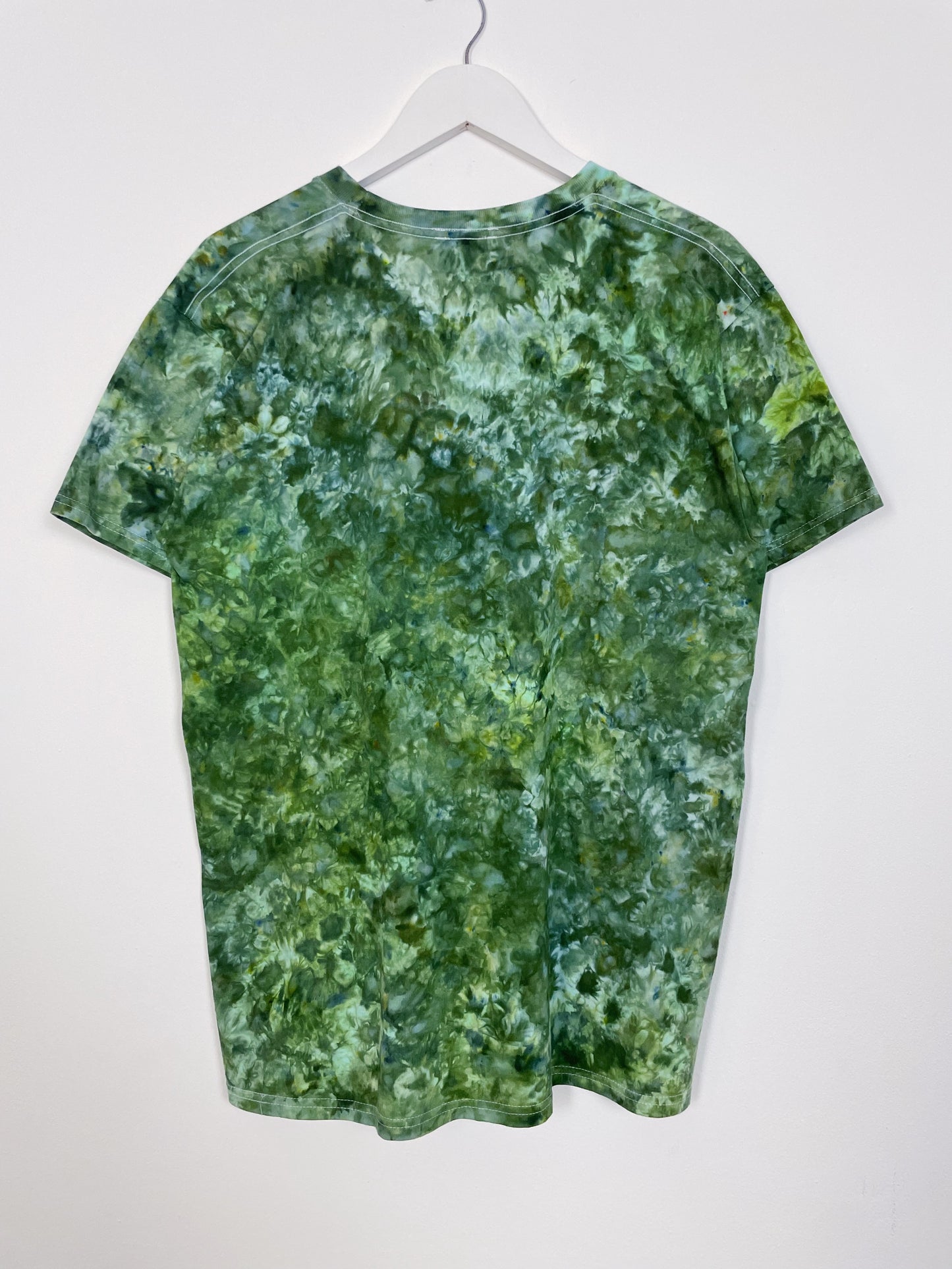 L | Ice Dye Dark Green Hand Dyed Ice Tie Dye T-Shirt