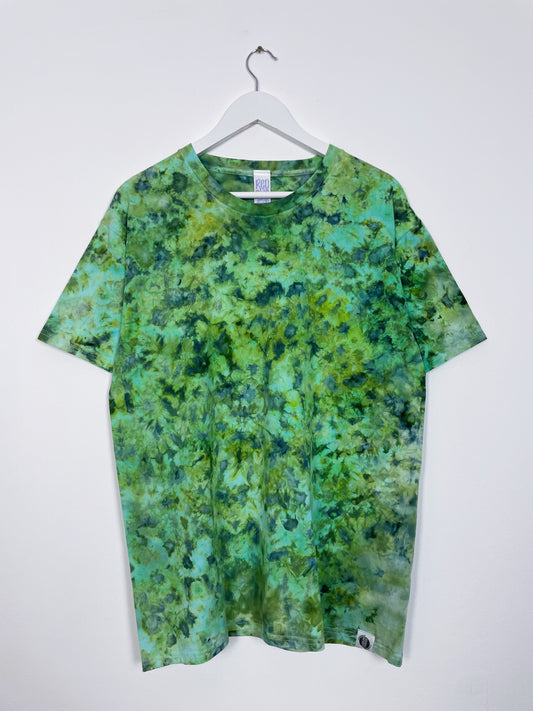 L | Ice Dye Green Hand Dyed Ice Tie Dye T-Shirt