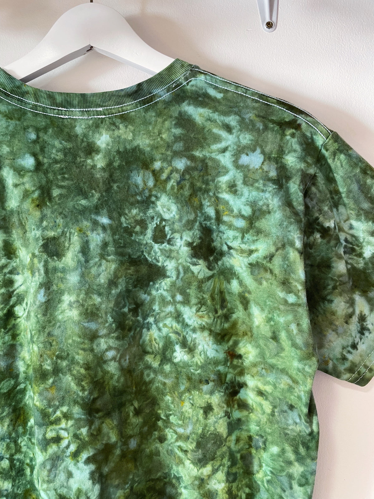 S | Ice Dye Dark Green Hand Dyed Ice Tie Dye T-Shirt
