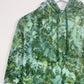 S | Ice Dye Dark Green Hand Dyed Pullover Hoodie