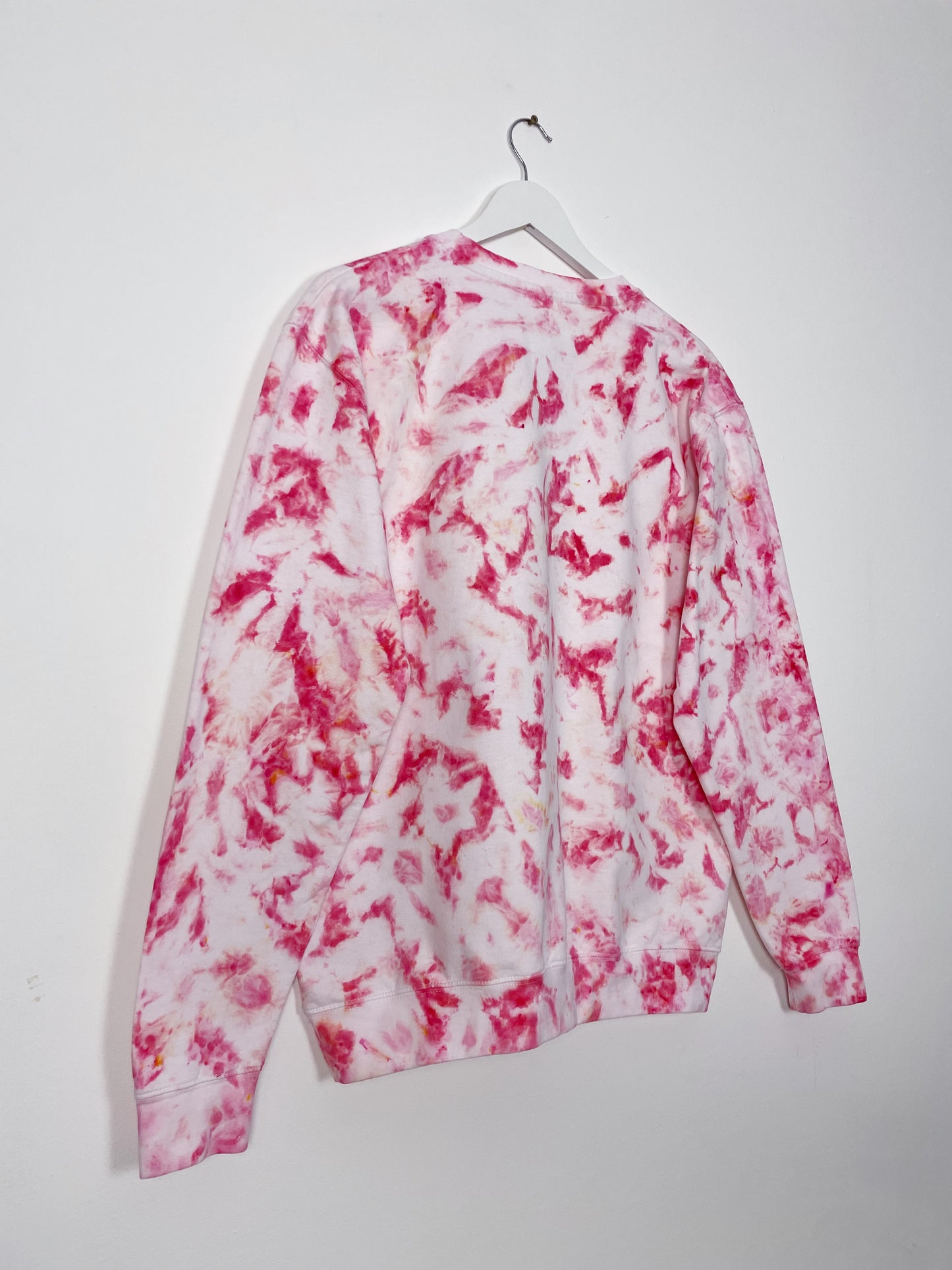 L | Ice Dye Pink Hand Dyed Sweatshirt