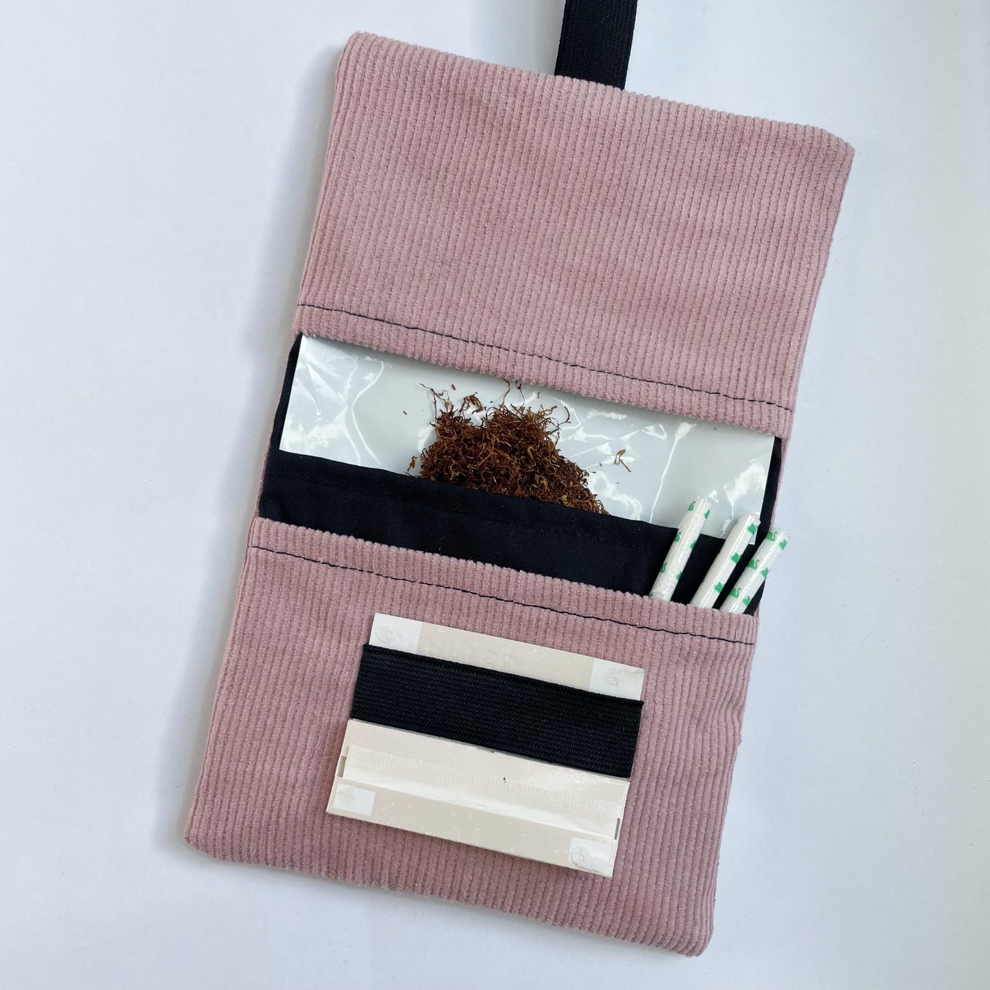 Handmade Tobacco Pouch | Dusty Pink Corduroy Tobacco Storage Cover