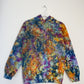 S | Ice Dye Blue Sunrise Multicolour Hand Dyed Pullover Hoodie