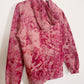 S | Ice Dye Crushed Raspberry Hand Dyed Pullover Hoodie