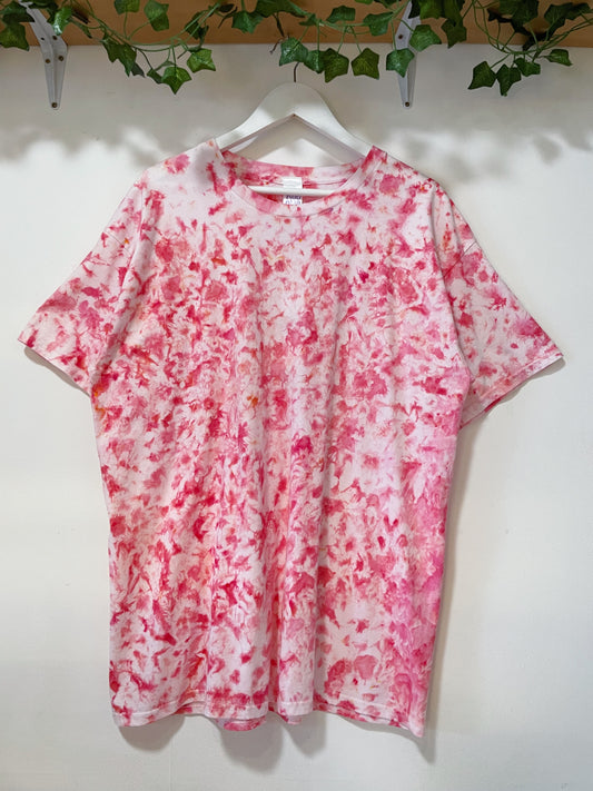 XL | Ice Dye Pink Hand Dyed Ice Tie Dye T-Shirt