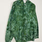 Ice Dye Dark Green Hand Dyed Zip Up Hoodie